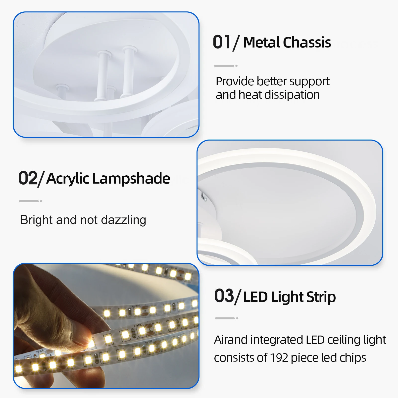 Modern LED Chandelier Home Lighting Ring Ceiling Mount Chandelier Living Room Bedroom Lighting lustre Ceiling pendant lamp image 6