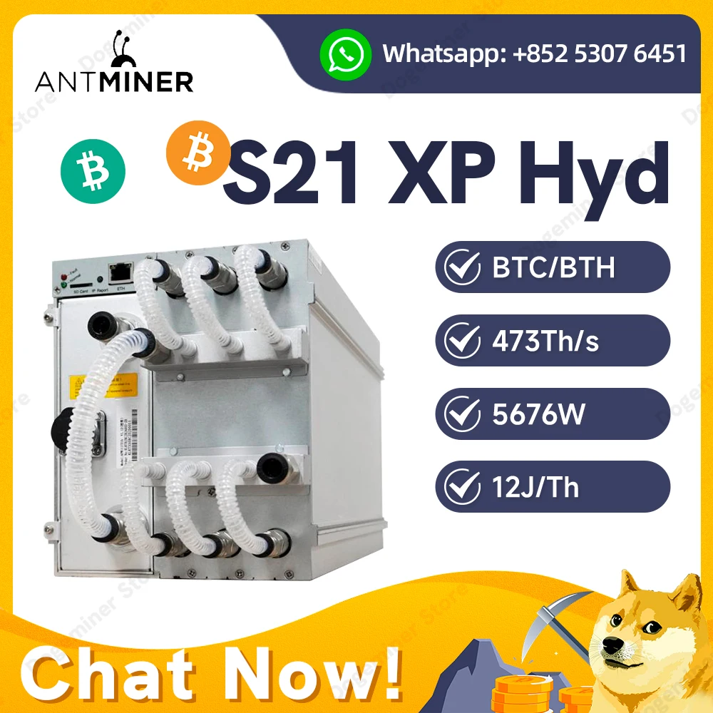 Bitmain Antminer S21 XP Hyd 473Th 5676W BTC Bitcoin Miner Bitmain S21XP Hydro Crypto Miner ASIC Mining Machine