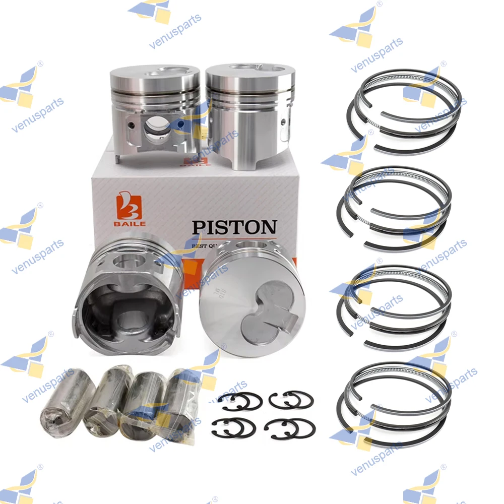 4D98E Piston With Pin Lock + Clip 4-cylinder For Yanmar Engine YM129903-22081 YM129902-22080 98*2HK+2+3