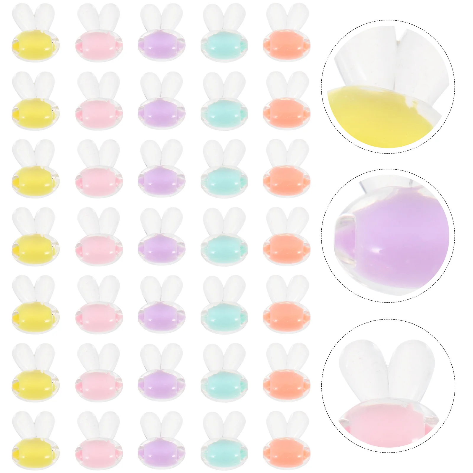 100 Pcs Accessories Spacer Beads Guinea Pig Cage Acrylic Stuffed Animal Bunny Shaped Jewelry