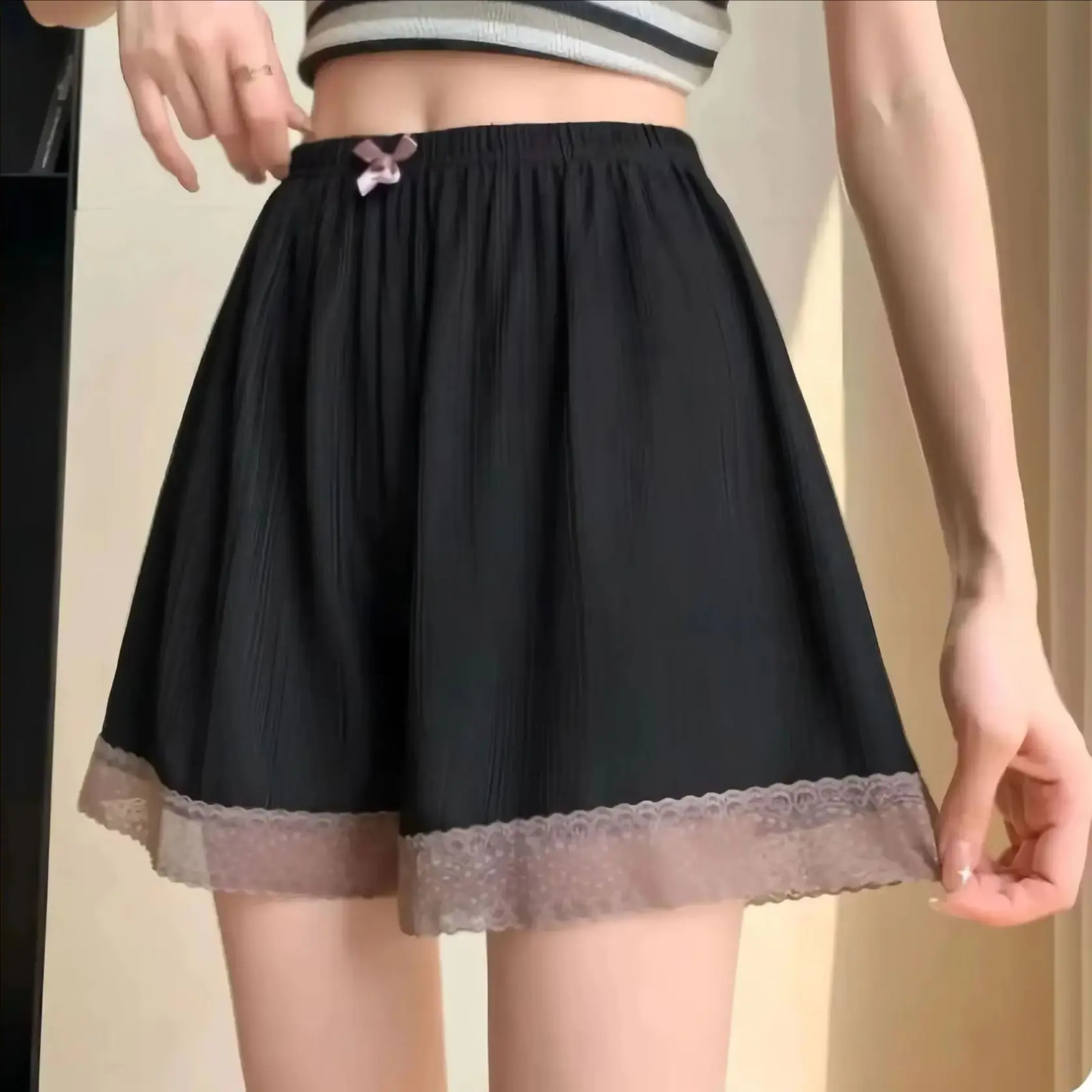 

Fashion Ice Silk Safety Pants Women Summer Sexy Cool Comfort Sleep Bottoms Simple Home Shorts Ladies Pajama Shorts Underwear