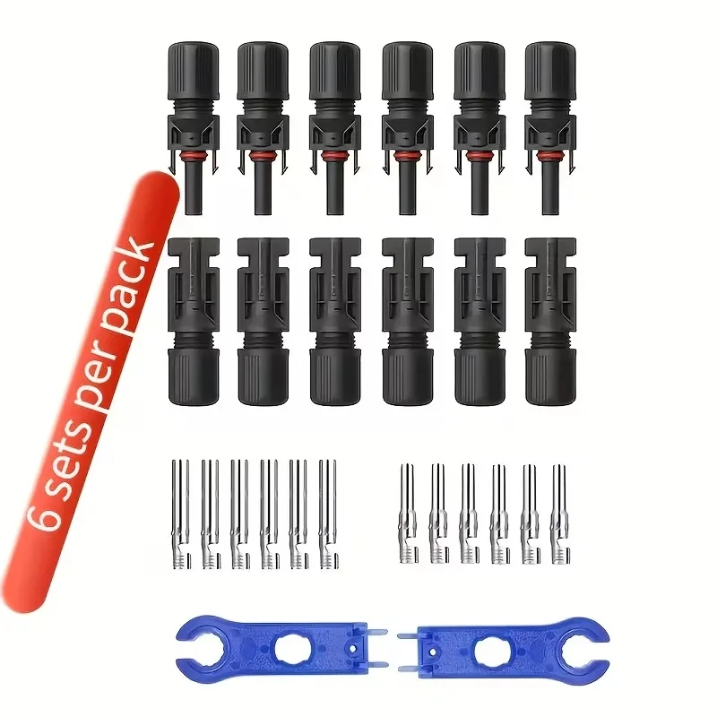 Durable Plastic Solar Photovoltaic Connectors - Easy Installation & Disassembly, Includes Two Blue Wrenches, Ideal