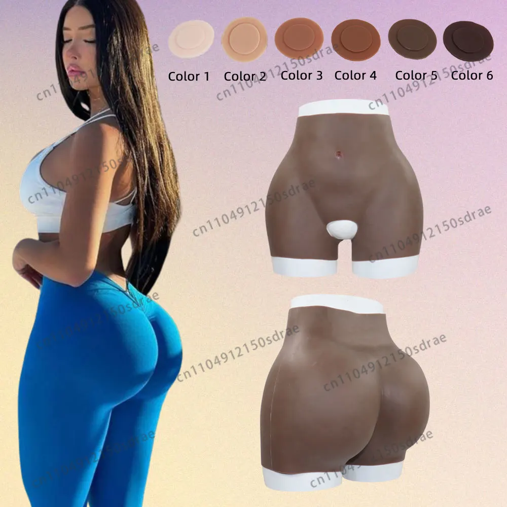 YUERUGOU Silicone Butt Hip Enhancement Women Open Crotch Pants Artificial Hip Shaper Padded Cosplay African Woman Plus Size Wear