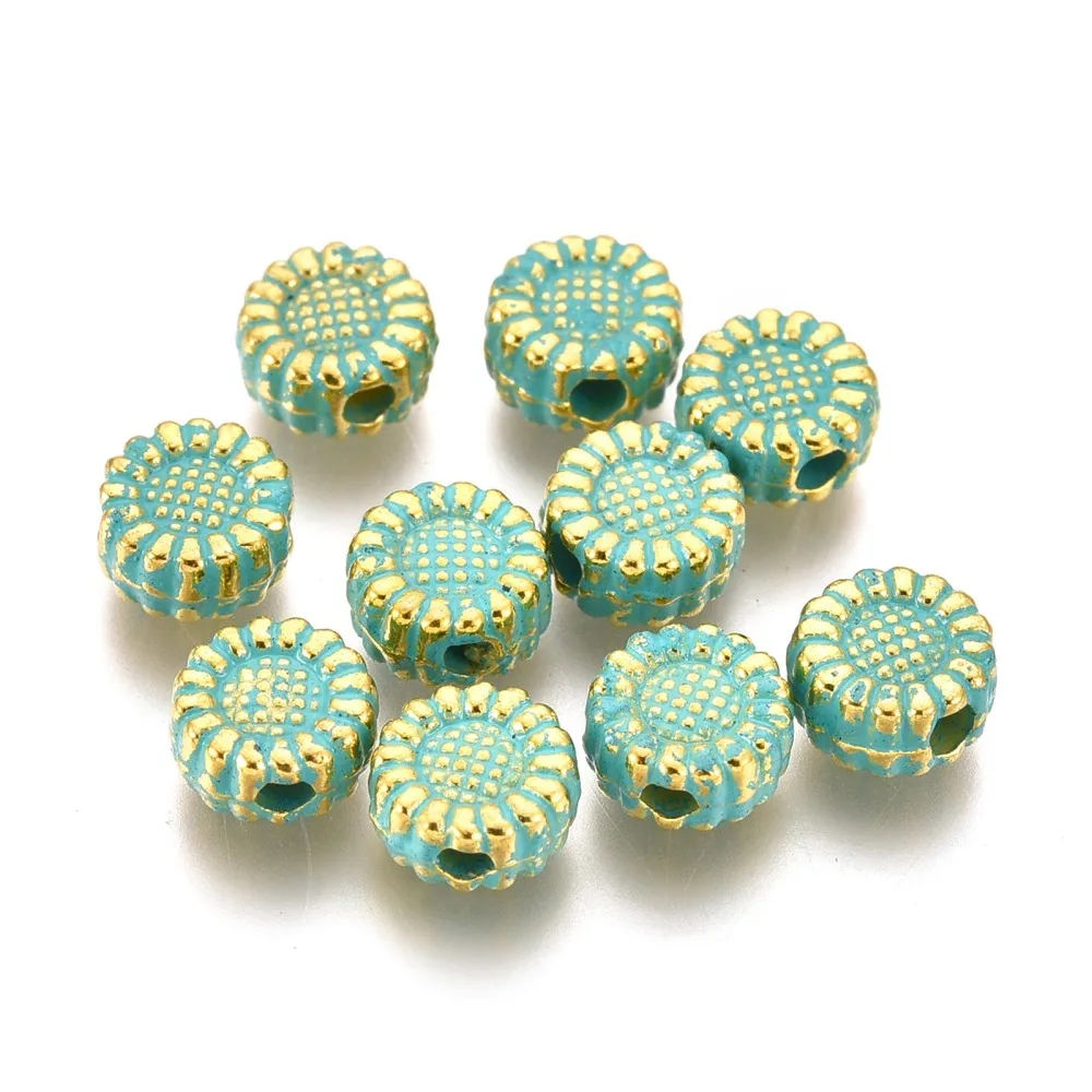 20pcs Alloy Sunflower Beads Daisy Flower Beads for jewelry making DIY bracelet necklace earring crafts decor,5.5x3mm,Hole:1.5mm