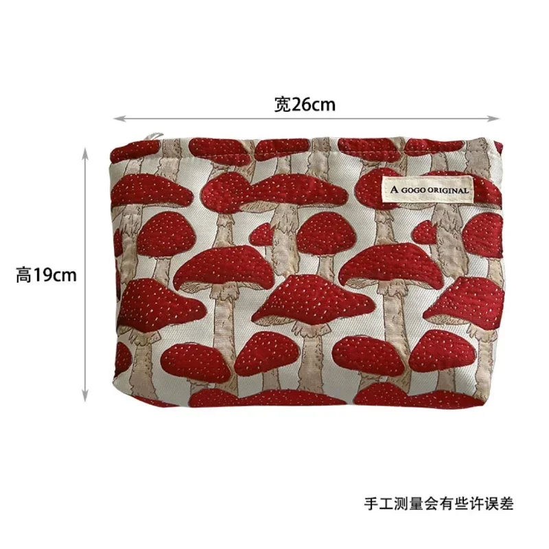 Fashion Jacquard Canvas Cosmetic Bag Makeup Bag Travel Toiletry Skincare Large Capacity Organizer Pouch Makeup Neceser