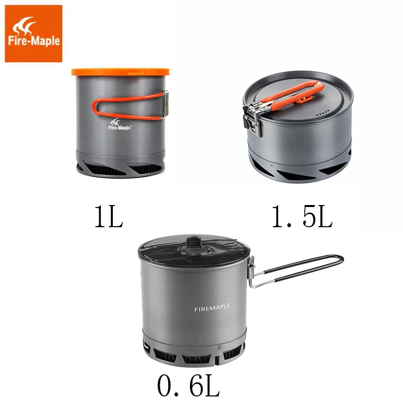 Ognisty garnek wymiennik ciepła Outdoor Travel naczynia piknikowe o wysokiej wydajności przenośne artykuły kempingowe 600ml/1000ml/1500ml