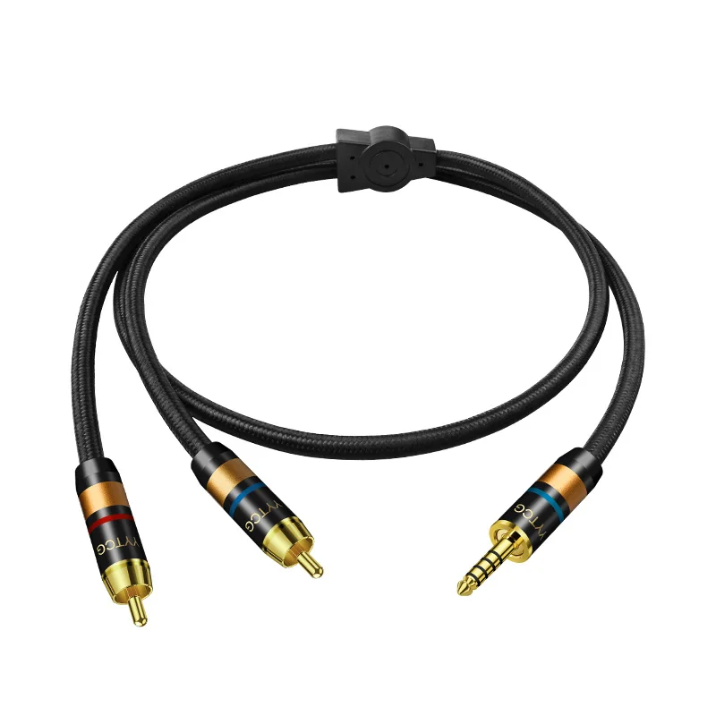 YYTCG Hi-End OFC 4,4 mm auf 2 RCA Aux-Audiokabel, Anti-Lärm- und Anti-Interferenz, 4,4-mm-Klinkenstecker auf 2 RCA-Stecker für Kopfhörerlautsprecher 3