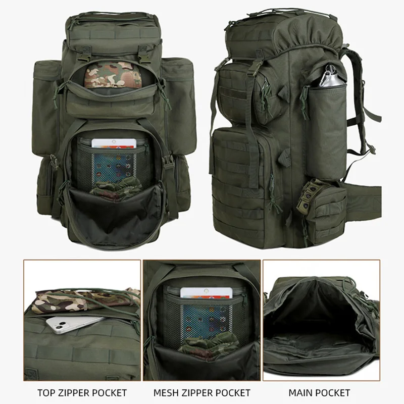 Imagem -03 - Multifuncional Tactical Shoulder Bolsa para Homens Molle Bagagem Mochilas Escalada Camping Montanhismo Viagem Caminhadas Grande