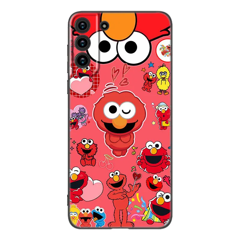 Cartoon Cookie Monster Black Silicone Phone Case For Samsung Galaxy S23 S21 S20 FE S24 S22 Ultra S10E S10 S9 S8 Plus