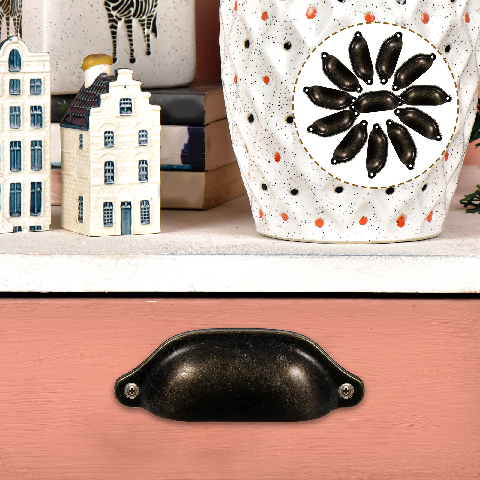 

12pcs Bronze Cabinet Knobs Retro Drawer Handles For Kitchen Furniture Wardrobe Cupboard Pulls Vintage Iron Hardware