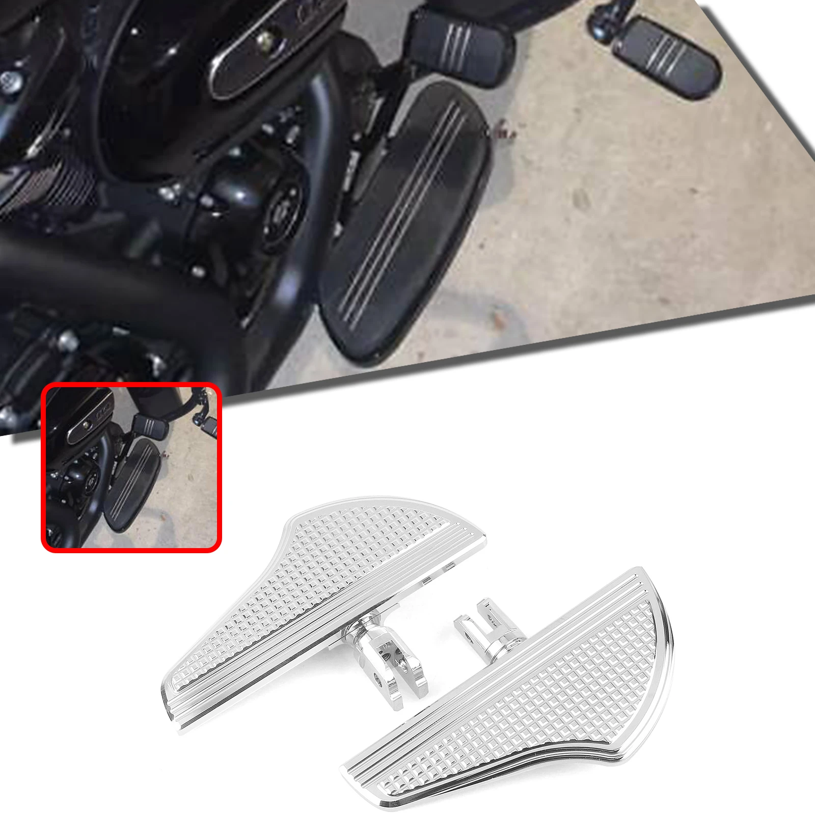 

Motorcycle Front / Rear Foot Pegs Footrest Pedal Rest Plate Floorboards Male Mount For Harley Davidson Softail 2018-2025