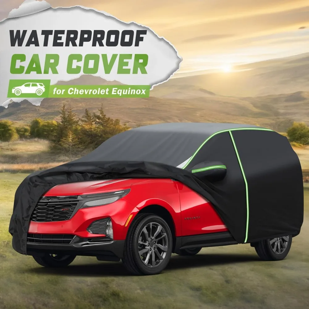 

Universal 7-Layer All-Weather Car Cover with Zipper Door and Reflective Strips, Waterproof Outdoor Protection for Vehicles