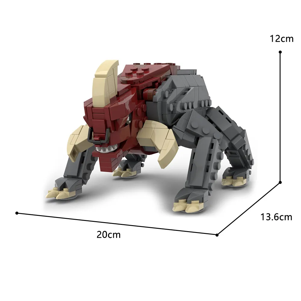 

C7981 Movie Character Quadruped Reek Beast Model with Horns 487 Parts Toys Set
