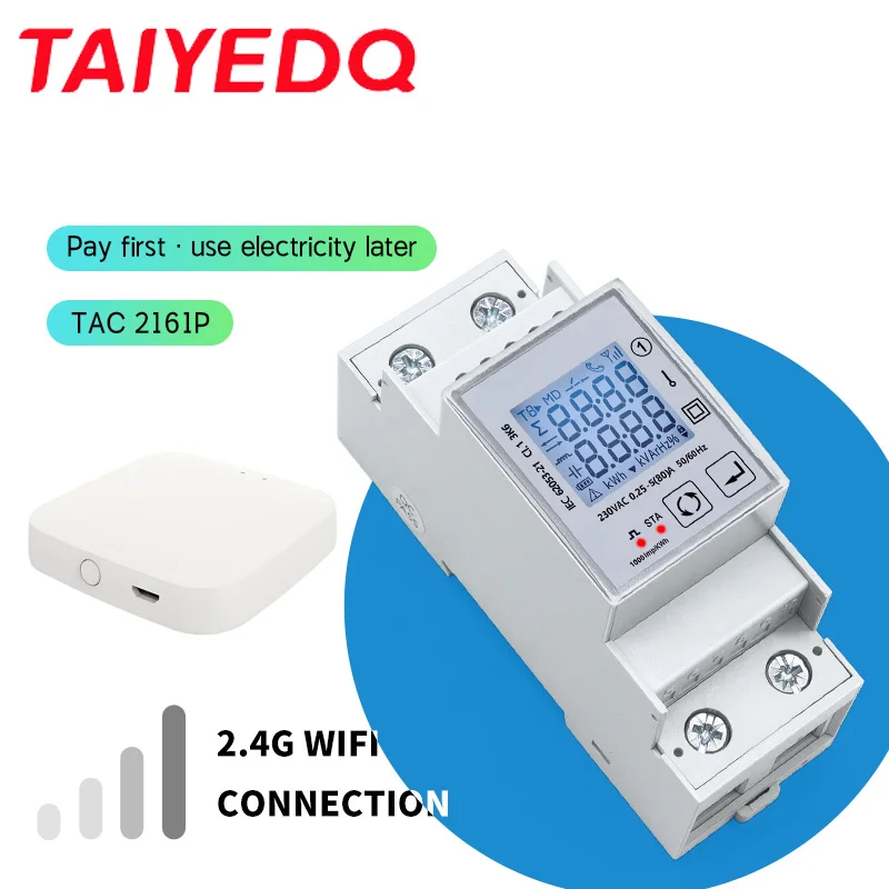 TAC2161P Prepaid Single Phase Multi-function Zigbee Energy Meter Din Rail Electric  Remote Real-time Meter 999999.999 kWH