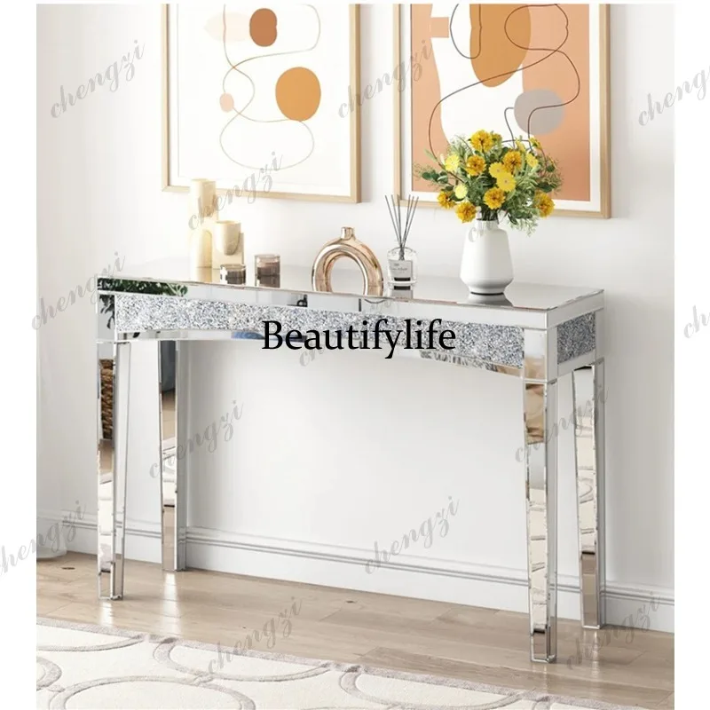 A77 Nordic mirror fashionable glass entrance table Corridor table Modern simple entrance hall entrance table
