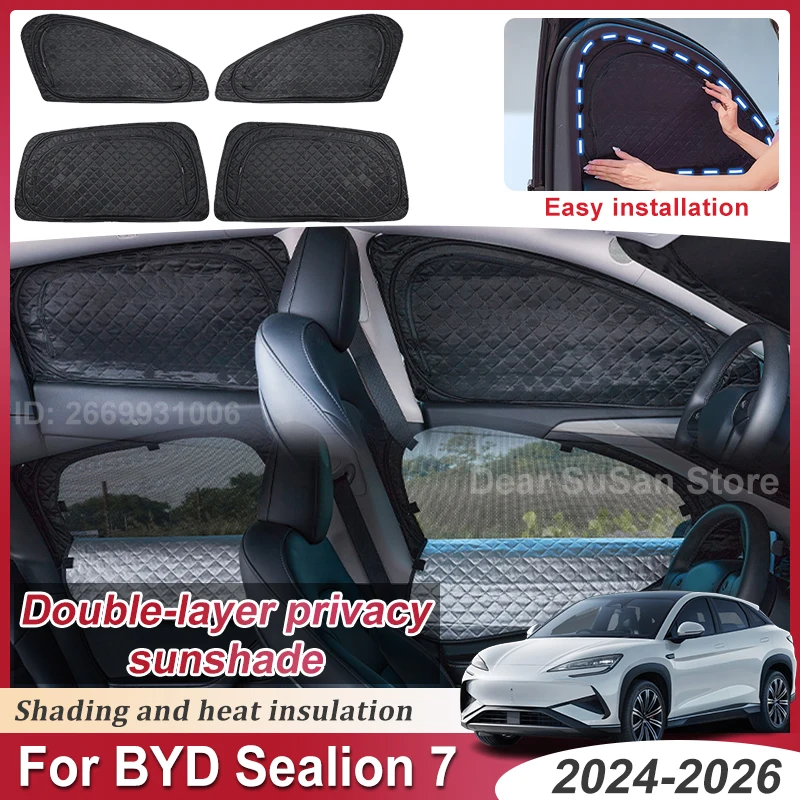 

Double Layer Sunshade For BYD Sealion 7 Accessories 2025 2026 2024 Camping Sunscreen Car Window Windshield Sun Shade Visor Parts