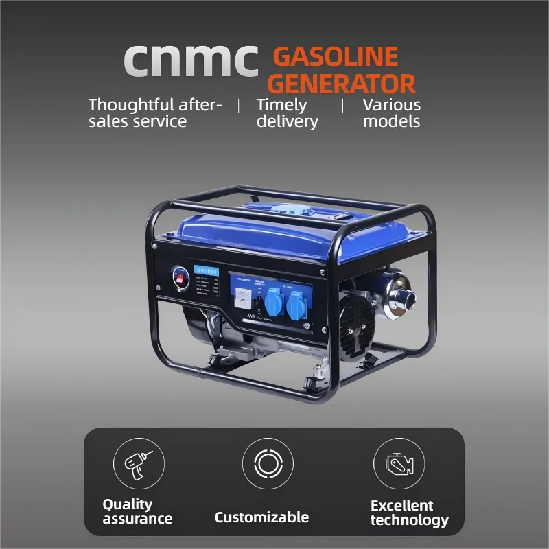 8000Watt Generator 220V 50HZ Brush Excitation 4-Stroke All-metal material Electricstart Air-Cooled for Household Use