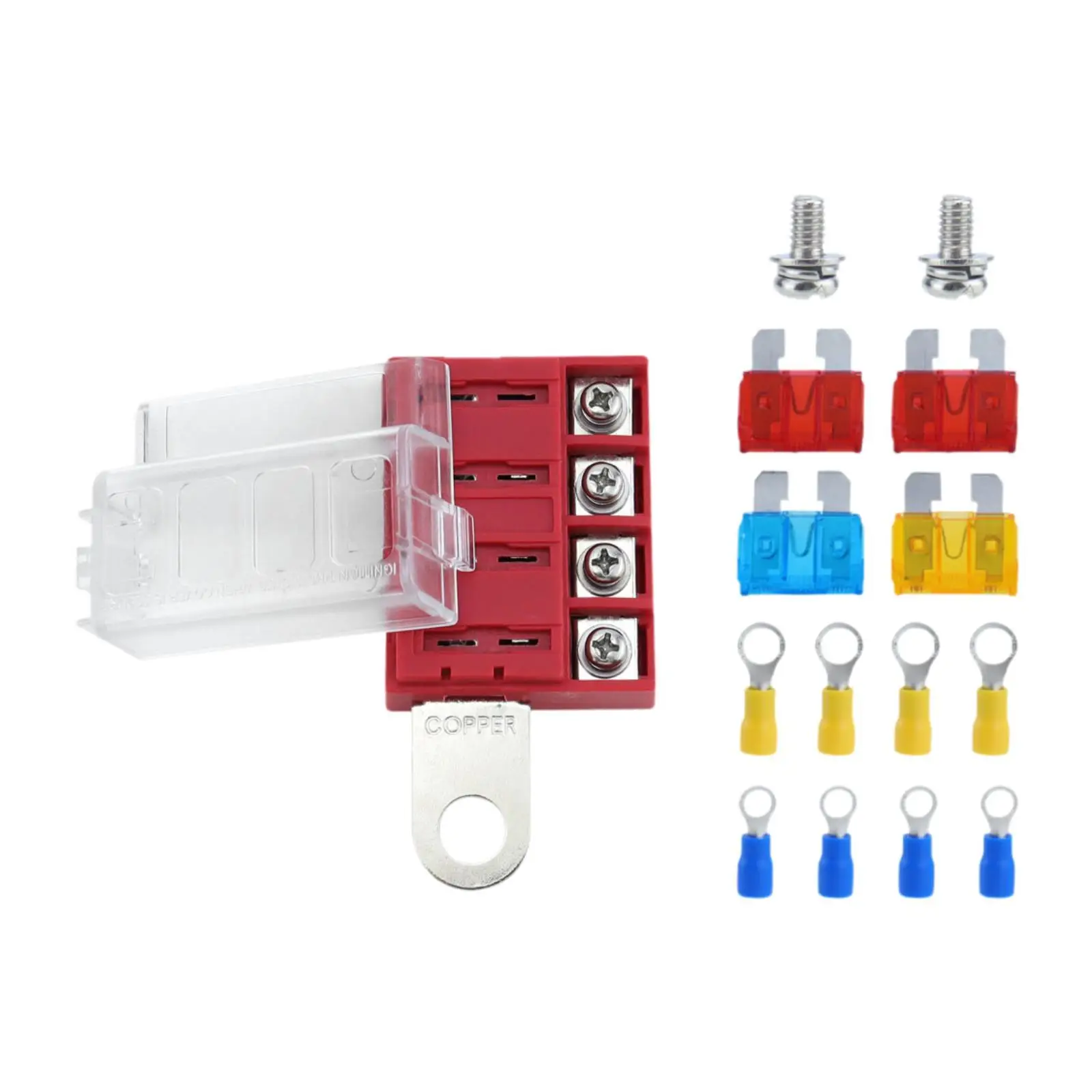 5023 Blade Fuse Block Terminal Mount Kit Easily Install Replace Parts Accessory Lightweight Versatile Sturdy 100A 32V 4 Circuit