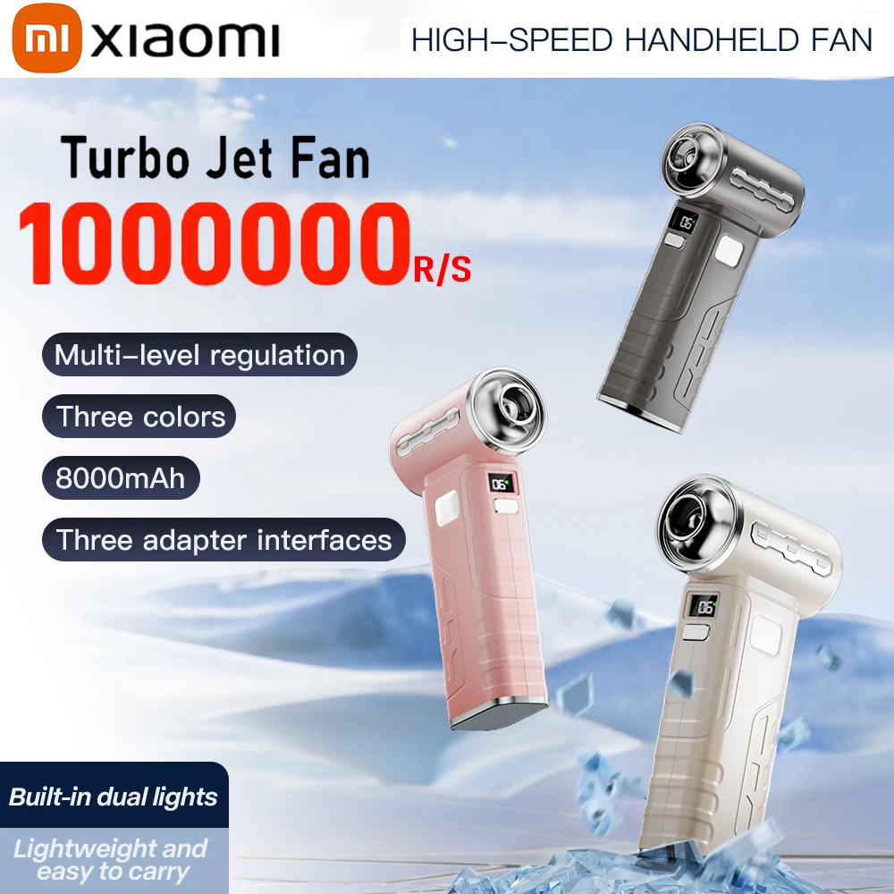 

Xiaomi Violent Fan 1000000 об/мин Портативный воздуходувка с 6 передачами Регулировка Турбоструйный вентилятор Бесщеточный струйный вентилятор Сильное удаление пыли