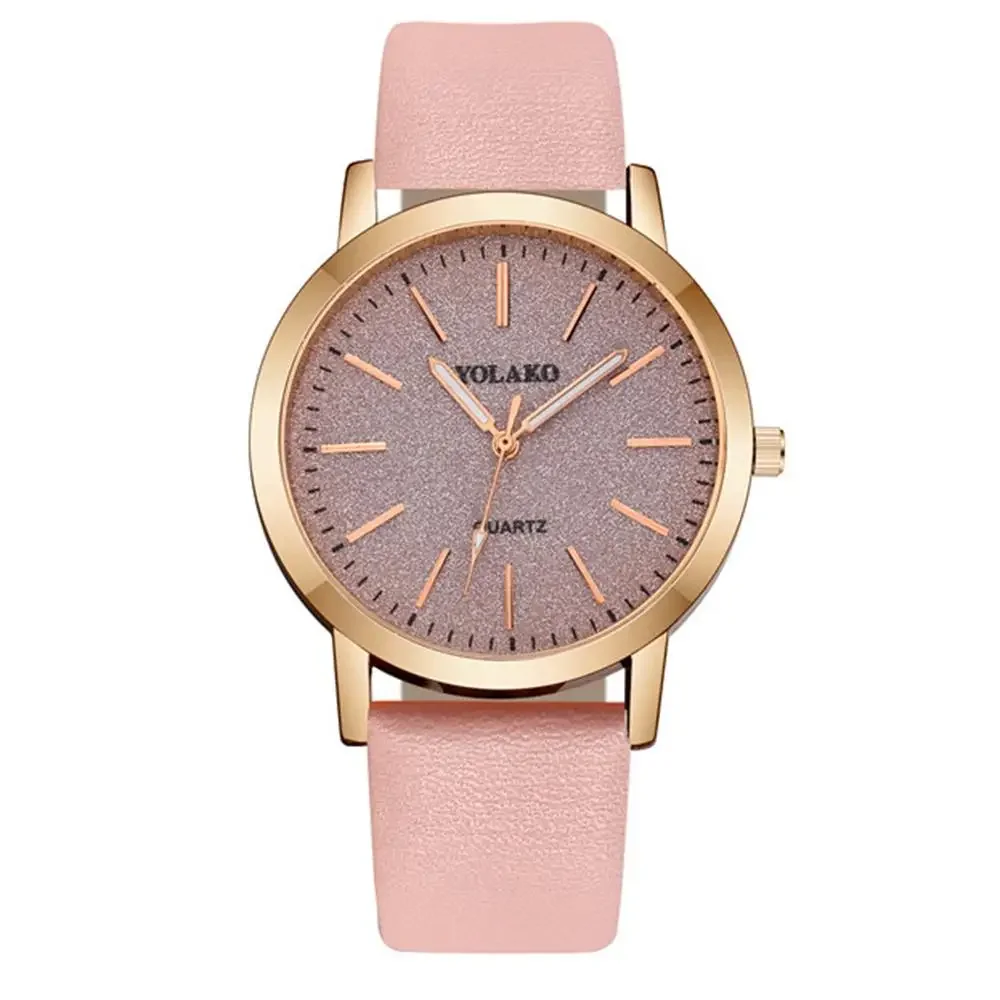 2022 Fashion Casual Ladies Quartz Wrist Watch Pink Simple Retro Women Watches Luxury Brand Female Vintage Leather Clock Luxury