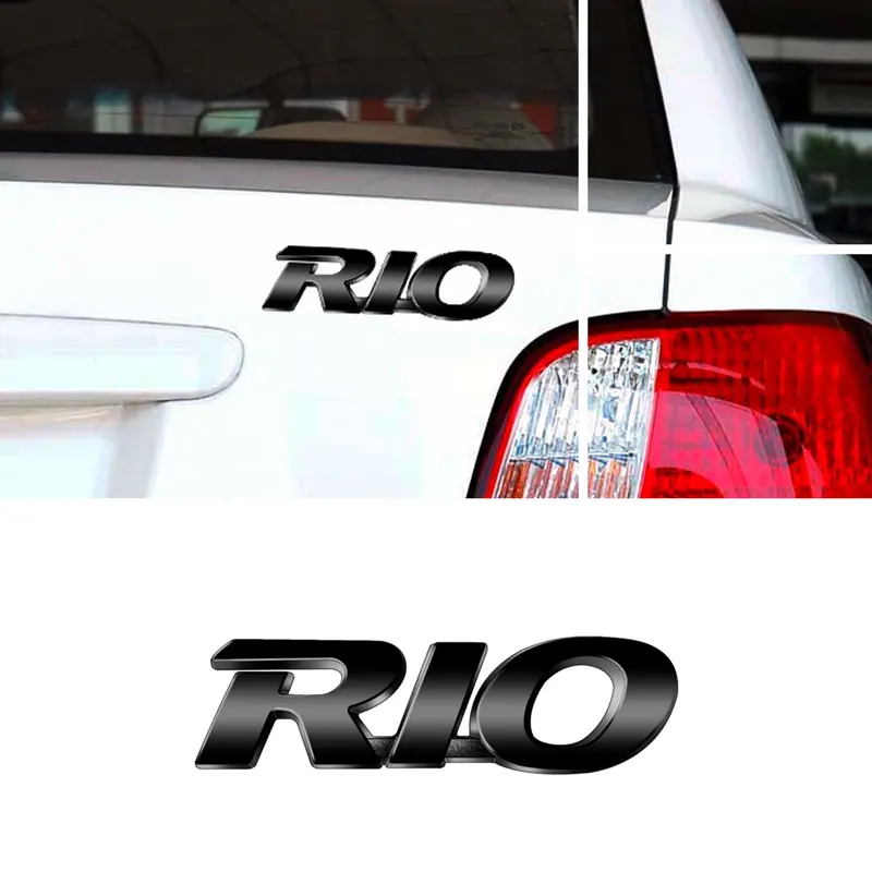 ملصق شعار حرف ريو معدني ثلاثي الأبعاد ، تصميم السيارة ، المصد الخلفي ، شعار الجذع ، K2 ، K3 ، K5 ، KX5 ، GT ، Forte ، Rio ، Optima ، Sorento #4