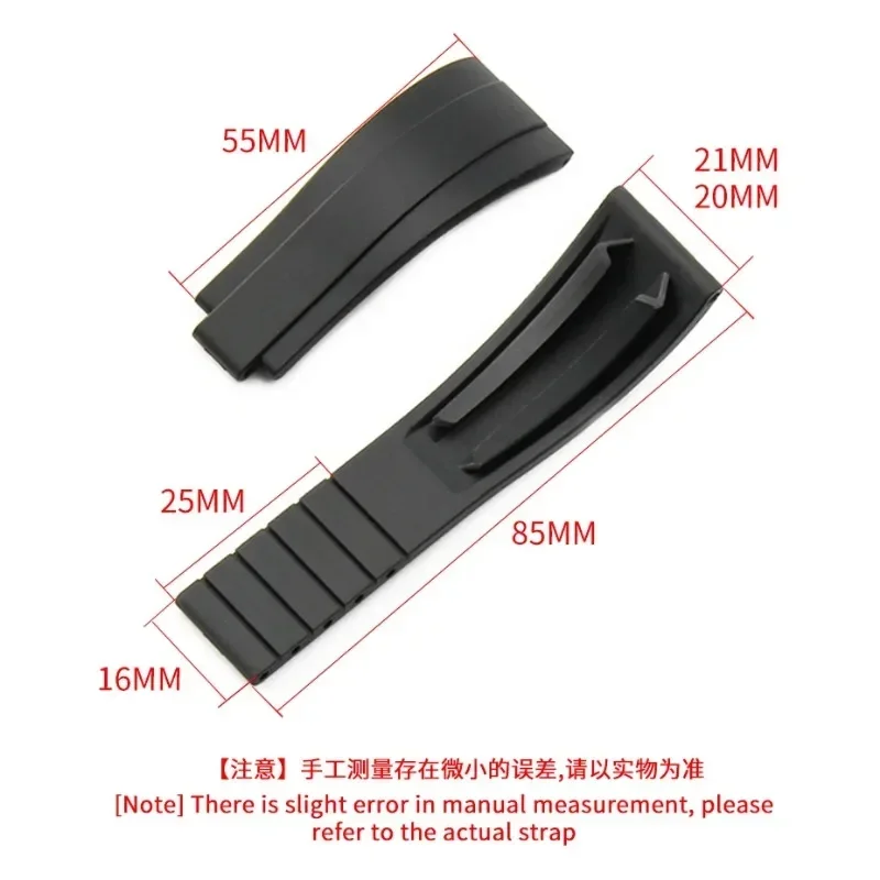 Cinturino in silicone da 20 mm per Rolex GMT Daytona Submariner Diving Fibbia in acciaio inossidabile Uomo Donna Bracciale per orologio in gomma impermeabile