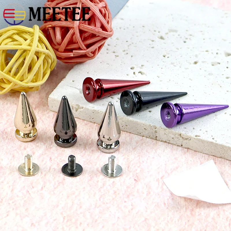 

20/50Pcs Metal Cone Studs Rivets Punk Backpack Screwback Bullet Spike Purse Screw Buttons Leather Clothes Decoration Nail Clasps