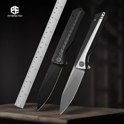 Petrified Fish Folding Knife D2 Steel Blade G10 Handle Pocket Knife Ball Bearings Outdoor Hunting Camping EDC Tool Knives PF818