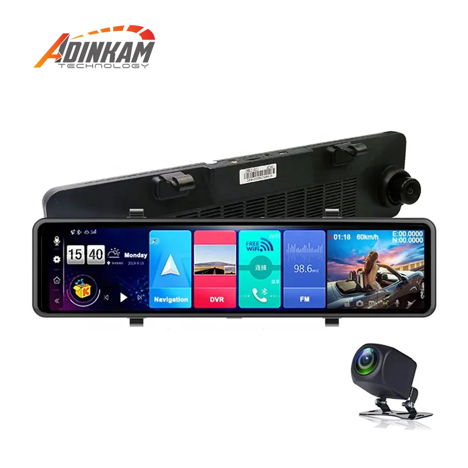 

12 Inch IPS 4G GPS Android 8.1 RAM2GB ROM32GB Smart Dual Lens 1080P 170 Degree Car DVR Dashcam Rearview Mirror Car Video