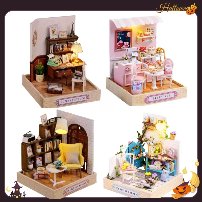 

DIY Small House Mini Assembly Building Block Model Toys Children's House Play House DIY Room Model Assembly Building Block Gifts