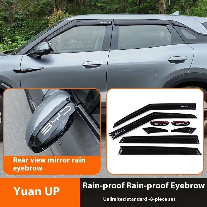 For BYD Yuan UP 2022 Special Window Rain Eyebrow Rearview Mirror Rain Shield Waterproof Rain Eyebrow Decoration Car Accessories