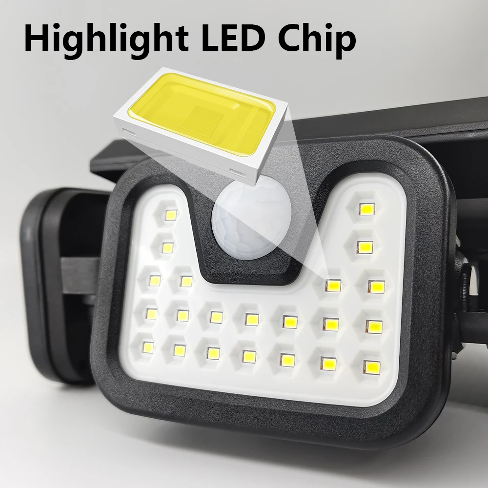 200000ML مصباح حائط شمسي مصباح شارع شمسي قابل للشحن LED مقاوم للماء مصباح حائط بكاشف حركة للإضاءة الخارجية