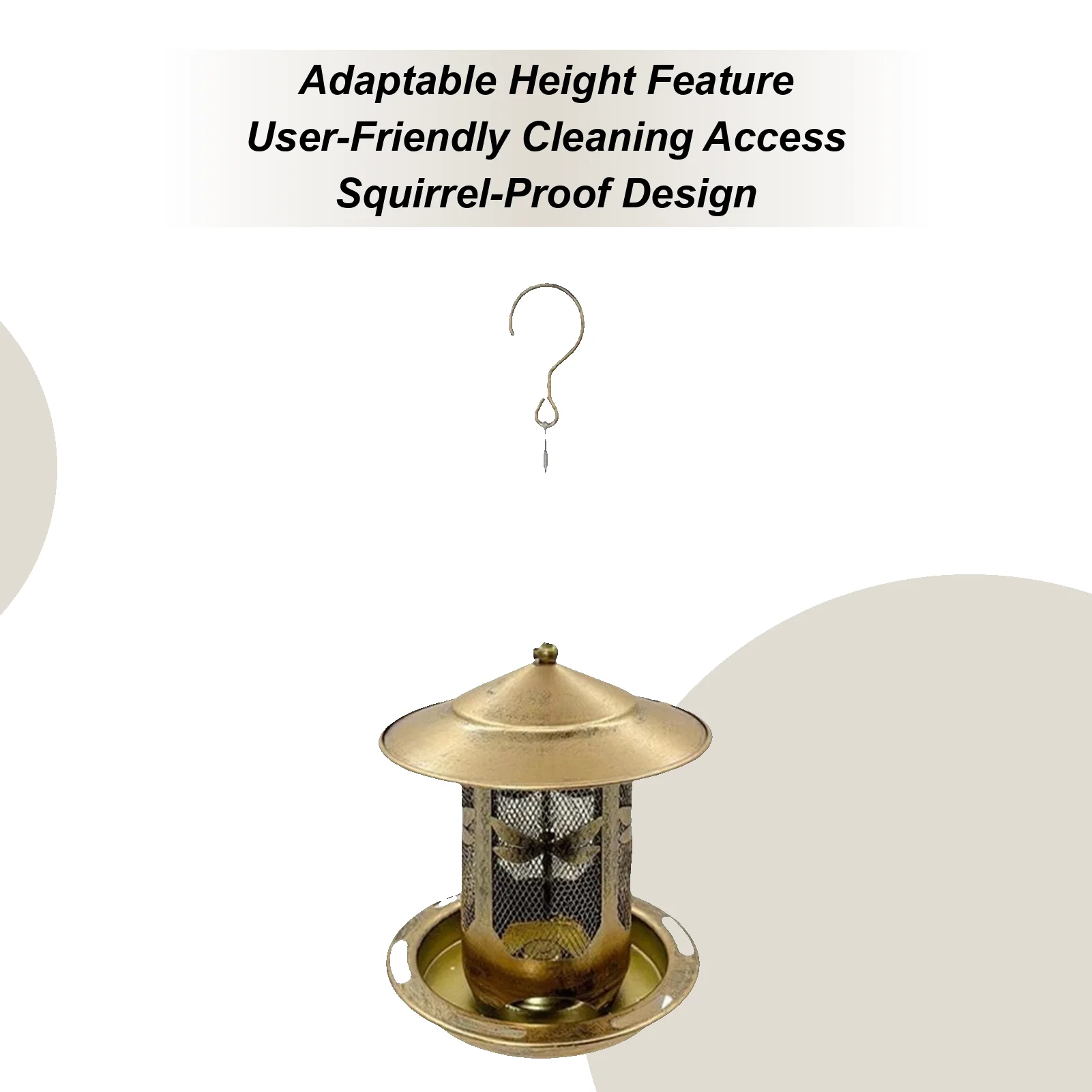 

Bird Feeder Removable Base Food Dispenser Bird Feeder Outdoor For Garden Yard Window Deck Pole Chicken Coop Poultry
