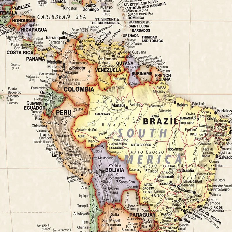 พับ Retro World แผนที่โปสเตอร์ไม่มีกรอบไม่ทอ Wall Decor Art ภาพสเปรย์ภาพวาดห้องเรียนอุปกรณ์ 150*100 ซม.