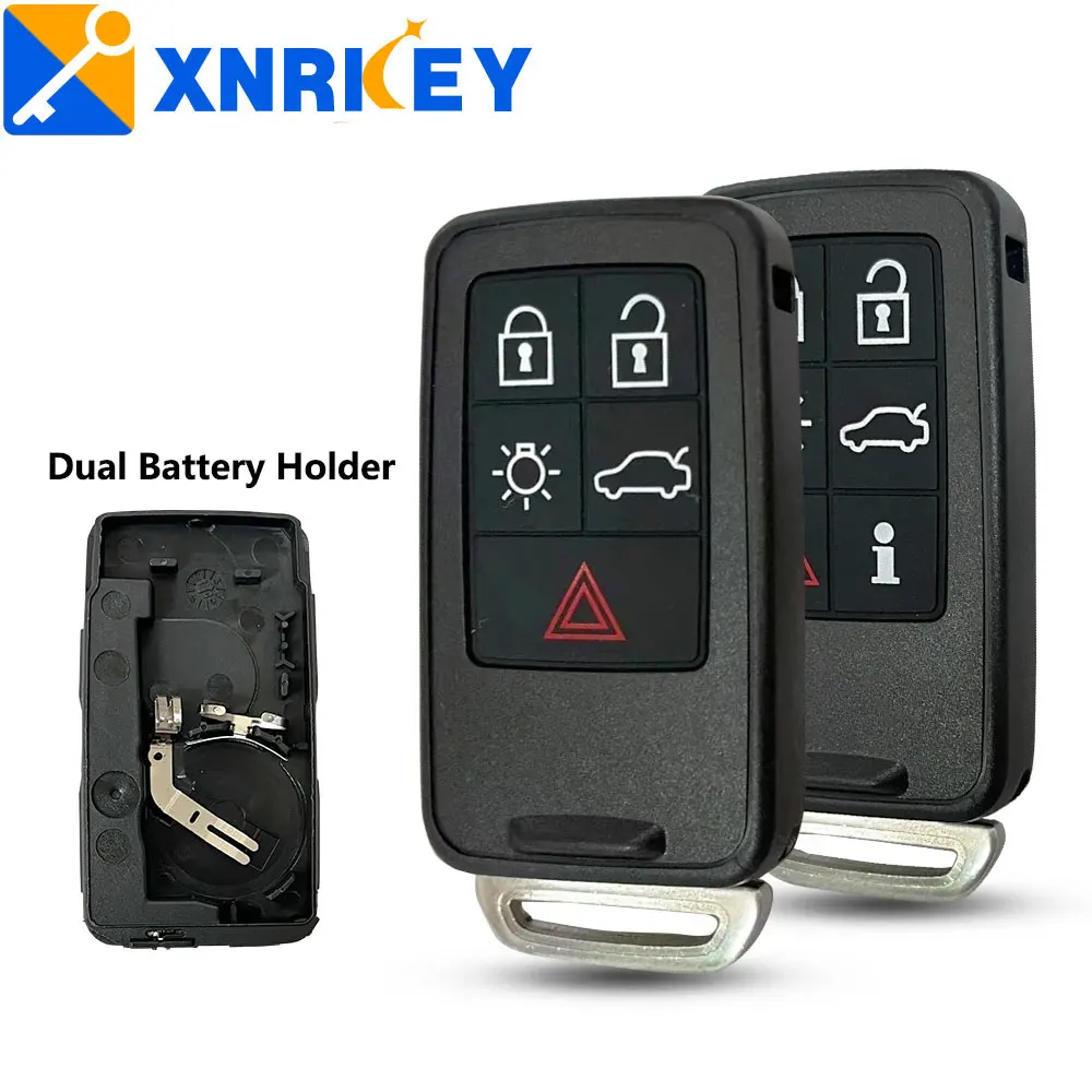 

XNRKEY 5/6 Button Pad Remote Car Key Shell Fob for Volvo XC60 XC40 S90 V40 XC70 V70 S40 V50 Replacement Holder Key Case Cover