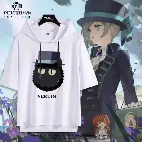 

Реверс аниме: 1999 Vertin, футболка с короткими рукавами, летний костюм для косплея, повседневные студенческие свободные топы, аниме