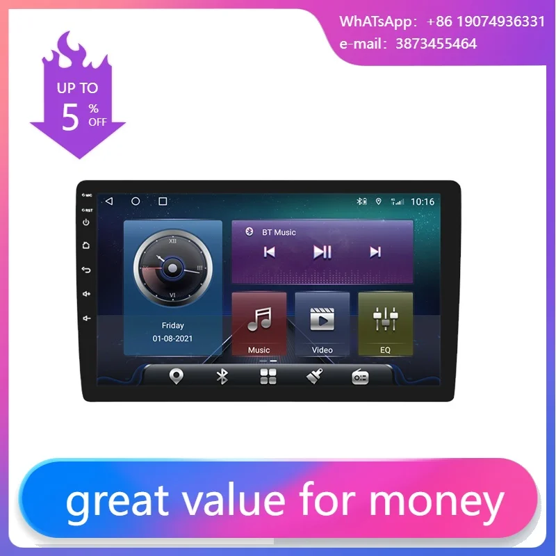 Reprodutor de carro Topway TS10 Android 10.0 com câmera de 7 polegadas 4gb 32gb 360