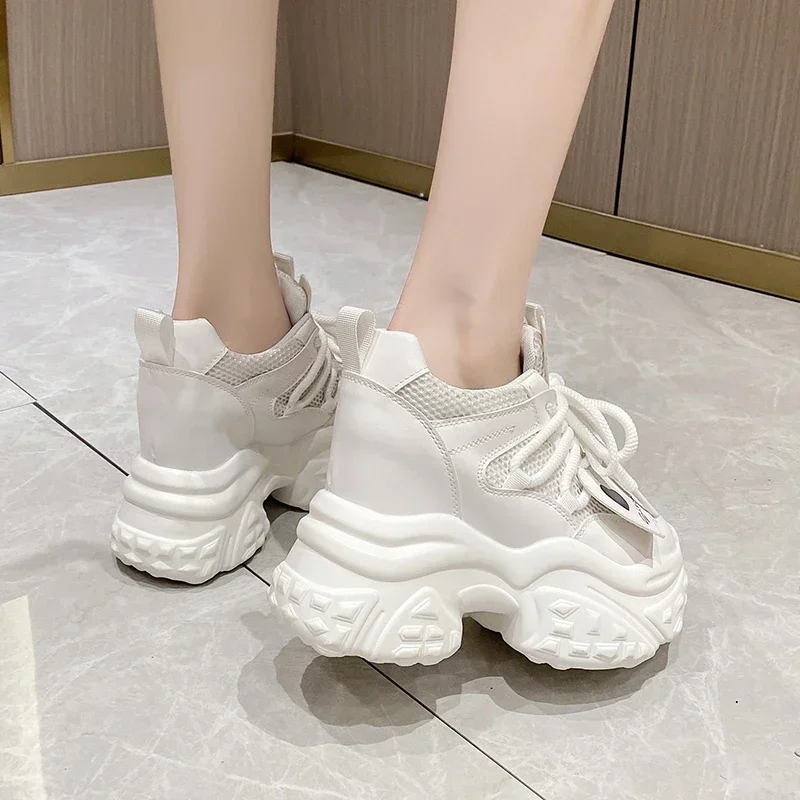 Sneakers Women High Platform Shoes Breathable Sports Trainers Casual Thick Bottom Mesh Chunky Sneakers Women Zapatos Mujer 10cm