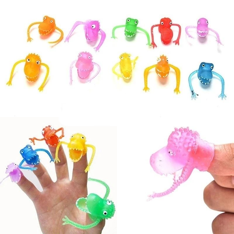 20 pezzi di burattini da dito di dinosauro ora di storia bambini divertenti giocattoli di dinosauro Pinata bomboniere burattini di plastica nuovo colore