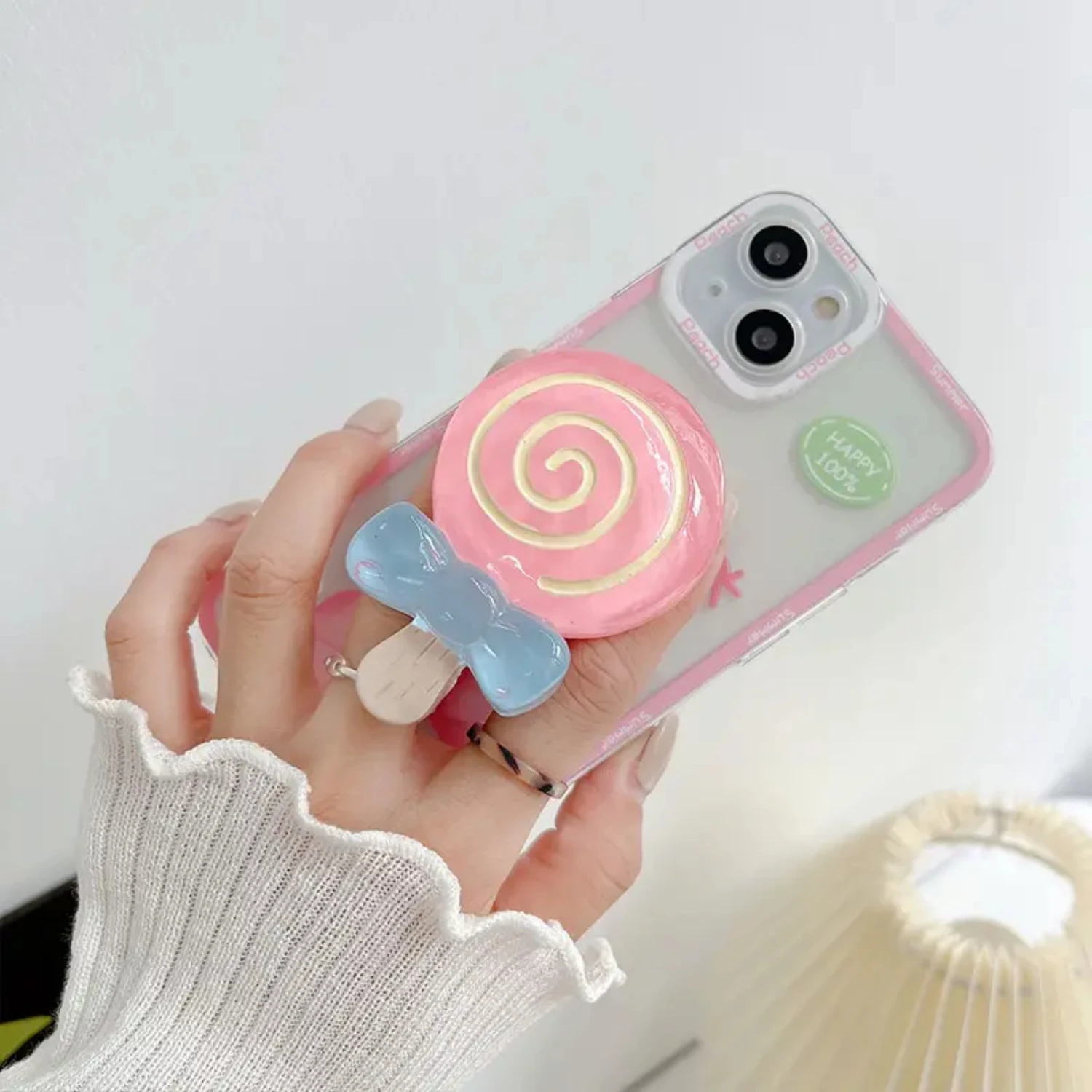 3D Lollipop Korea Epoxy Cute Stand For Cell Phone Grip Tok Mobile Holder Griptok For IPhone 13 Pro Max IPad Car Bracket
