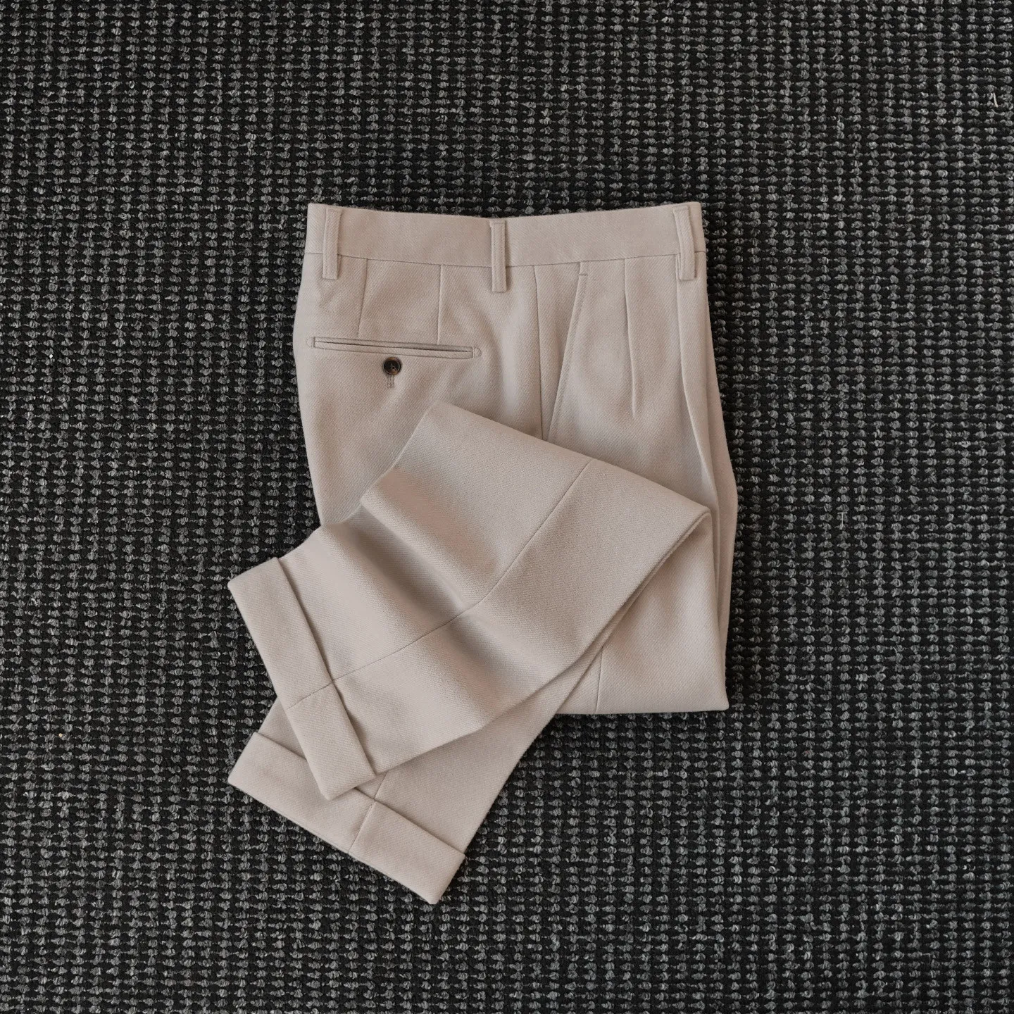 Twill wool-blend small straight trousers men's winter thermal trousers