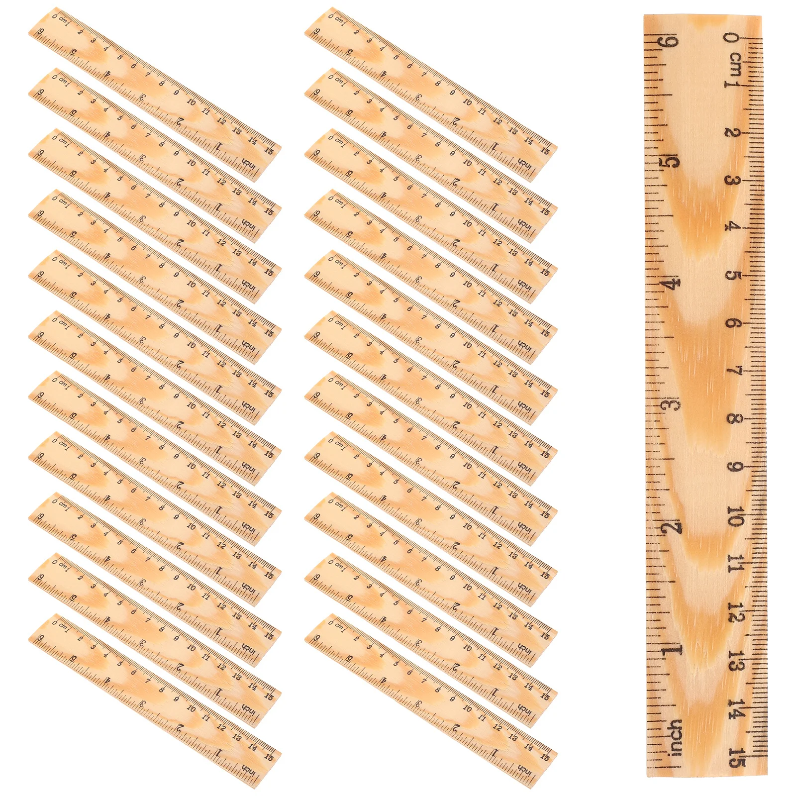 

20Pcs Wooden Measuring Rulers Lightweight Durable Straight Edges for Students Artists Engineers Design Straight Edges Rulers