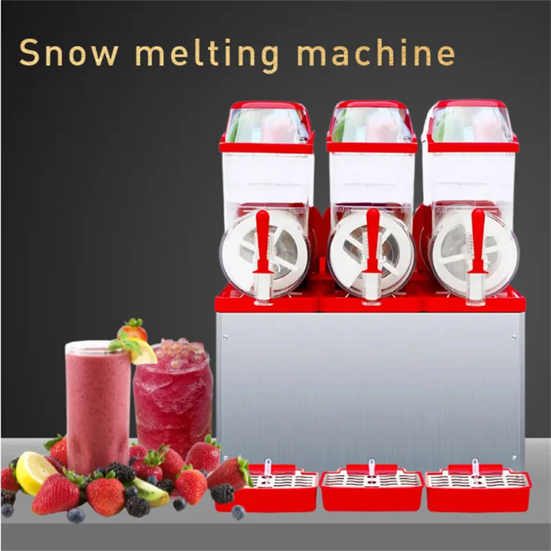 

110 В/220 В машина для плавления снега электрическая 6L * 3 мини-машина для слякоти с тремя баками коммерческая машина для смузи Ice Slusher