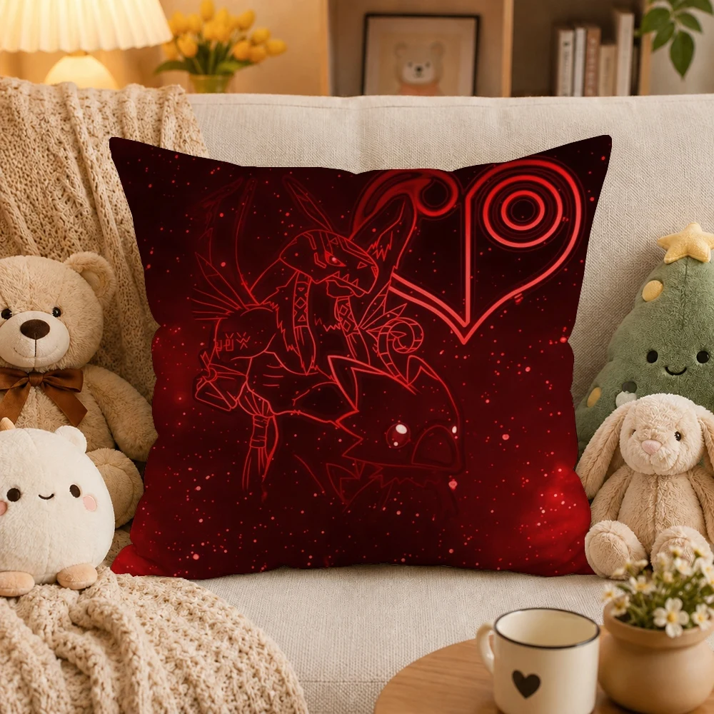Anime D-Digimon Pillow Case Plush Pillow Cases Home Decoration Pillow Cover for Sofa Bed Chair Living Room