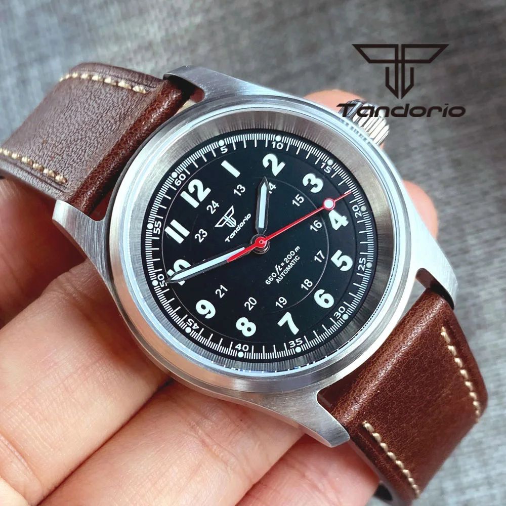 Tandorio 36 mm modische 20BAR automatische Tauchfliegeruhr für Herren und Damen NH35/PT5000/Miyota8215 Movt Saphir-Armbanduhr, grüne Lume – Detail 16