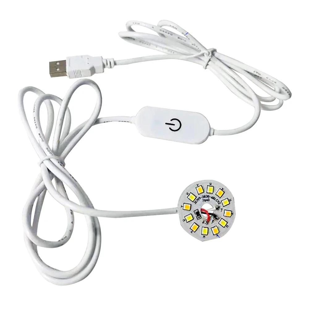

1.5m Line Length Lamp Plate DC 5V USB LED Lights 3 Colors 3W 5W Touch Switch Dimmable Bedroom Reading Night Light Accessories
