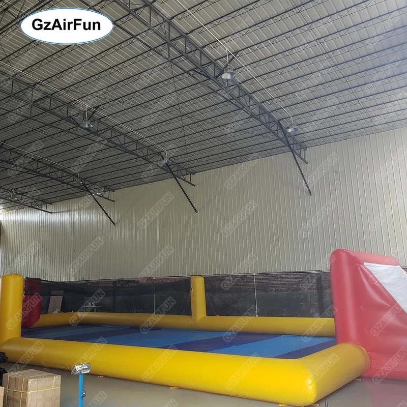 Customized Commercial Grade Multifunctional PVC Inflatable Soccer Field Water Volleyball Court With Double Stitching Model Sale