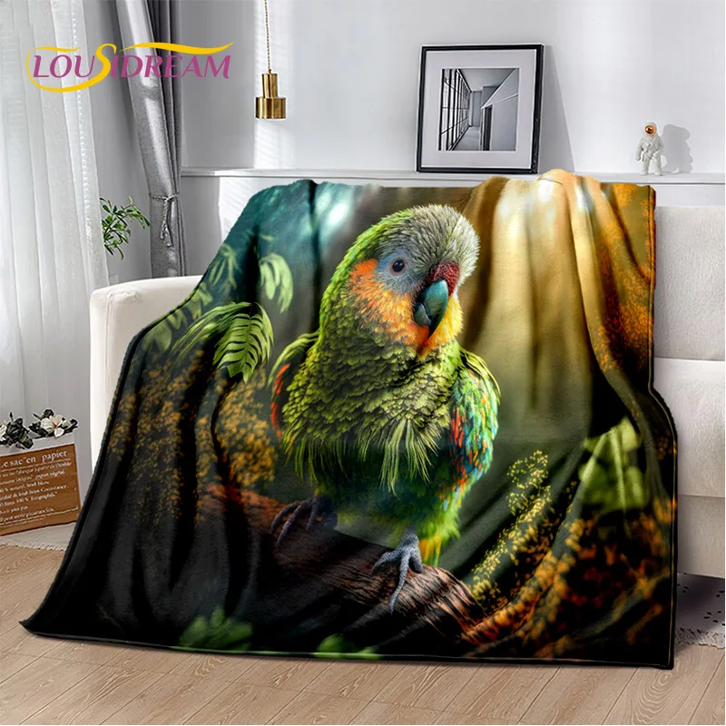 Dream Colorful Parrot Macaws Budgerigar Bird coperta, coperta morbida per la casa camera da letto divano letto Picnic Office Travel Cover Kid