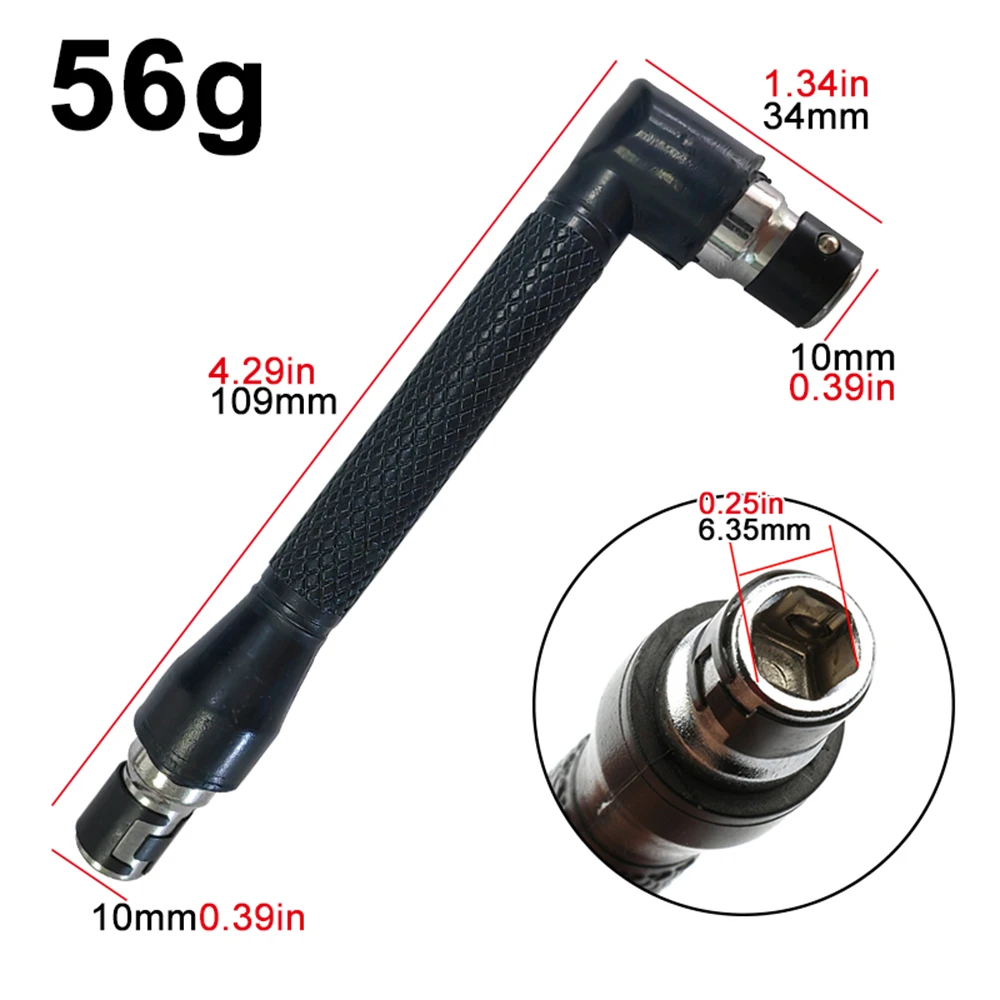 L type 1/4 hexagon screwdriver bit 90 ° double-end handle black 6.35mm wrench tool