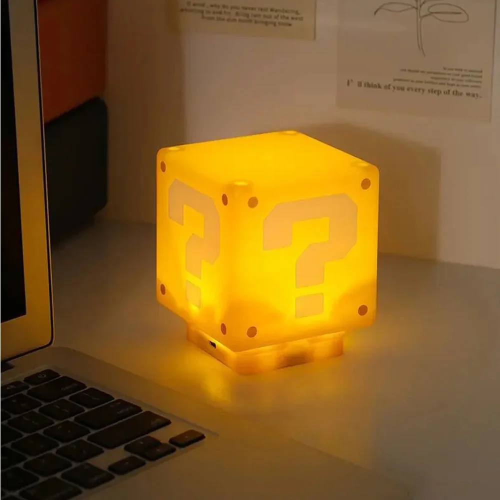 LED Vraagteken Baksteen Nachtlampje Met Muziek USB Opladen Bureaulamp Licht Verjaardag Kerstcadeaus